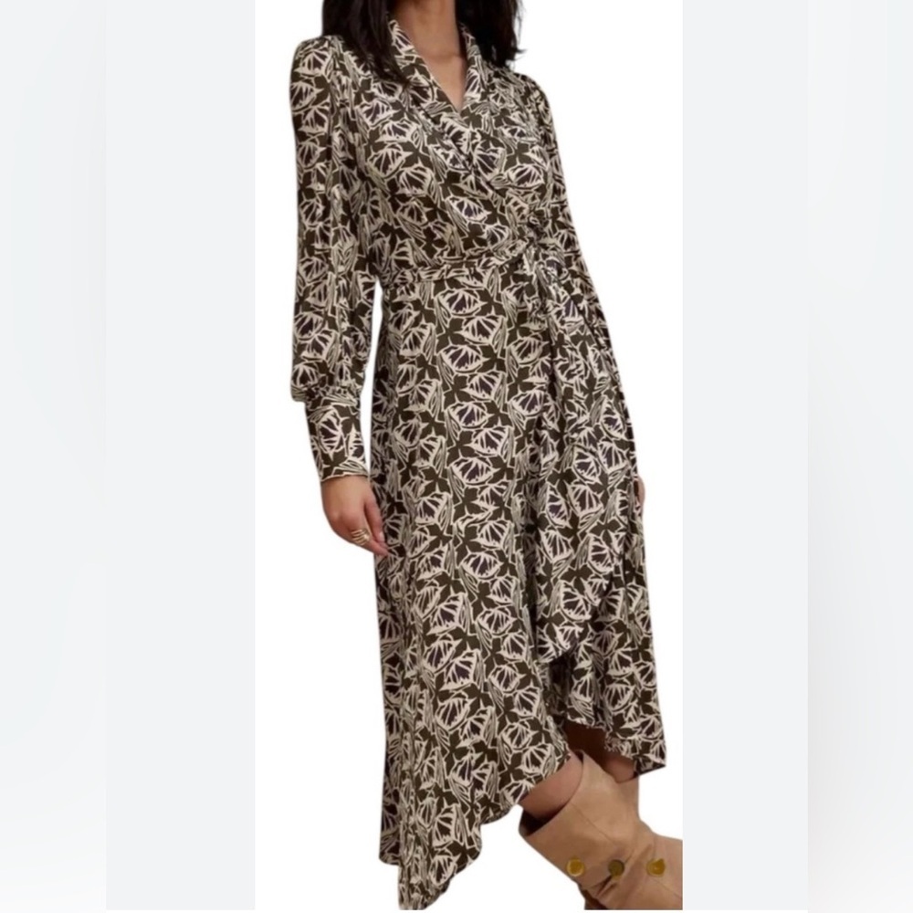 Banana Republic Factory Silky Wrap Maxi Dress size L